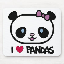 I Love Pandas mousepads by animalworld I Love Pandas mousepads