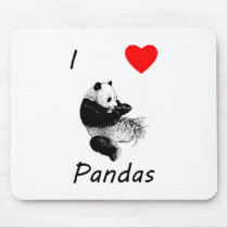I Love Pandas Mousepad