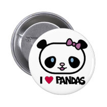 I Love Pandas buttons