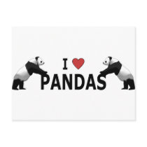 I Love Pandas postcards