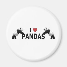 I Love Pandas Refrigerator Magnet