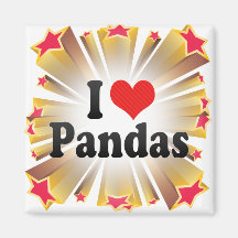 I Love Pandas Refrigerator Magnets