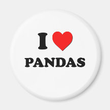I Love Pandas Refrigerator Magnets