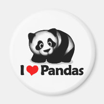 I Love Pandas Refrigerator Magnets