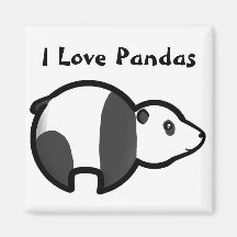 I Love Pandas Refrigerator Magnets