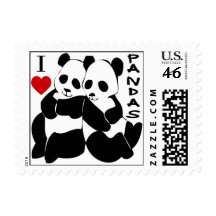 I Love Pandas Stamps