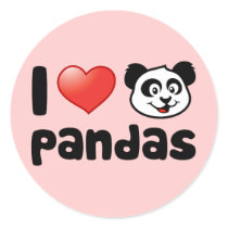 I Love Pandas Sticker