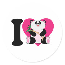 I Love Pandas Stickers