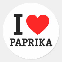 I Love Paprika Round Sticker