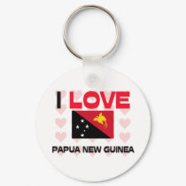 I Love Papua New Guinea keychains