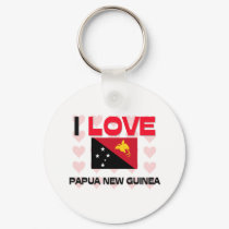 I Love Papua New Guinea keychains