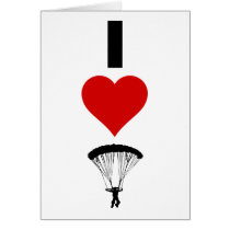 I Love Parachuting (Vertical) Cards