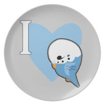 I Love Parakeets (2) Dinner Plates