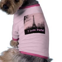 "I Love Paris" dog t-shirt pet clothing
