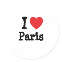 I love Paris heart custom personalized stickers
