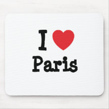 I love Paris heart T-Shirt Mouse Mat