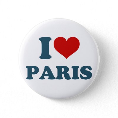 I Love Paris Pinback Buttons