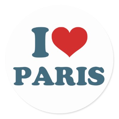 I Love Paris Round Sticker