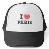 I Love Paris Sketch Mesh Hat