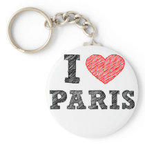 I Love Paris Sketch Key Chains