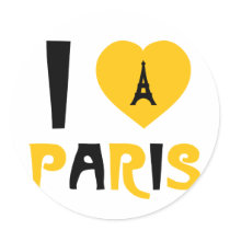 I Love Paris Round Sticker