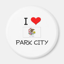 I Love PARK CITY Illinois Fridge Magnet