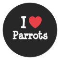I love Parrots heart custom personalized stickers by funnycustomtshirts I love Parrots heart custom personalized stickers