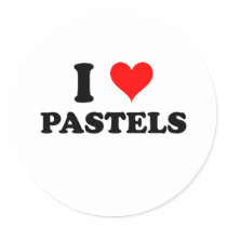 I Love Pastels Round Sticker