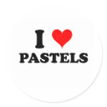 I Love Pastels Round Sticker