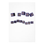 I love Patricia toy blocks in blue Stationery Design