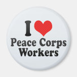 I Love Peace Corps Workers Magnets