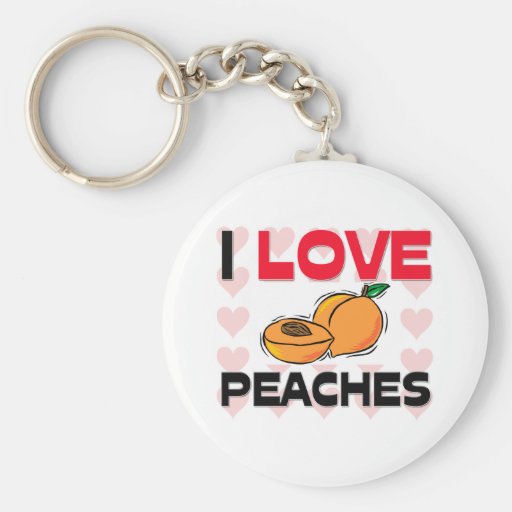 I Love Peaches Keychain Zazzle