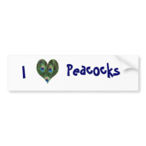 I Love Peacock Bumper Sticker bumper stickers