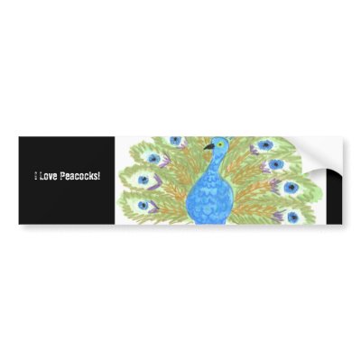 I Love Peacocks! Bumper Stickers by eelkat
