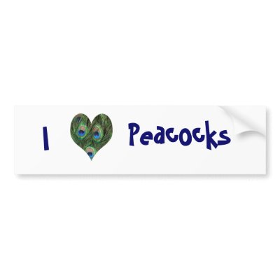 I Love Peacocks Bumper Stickers