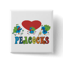 I Love Peacocks buttons by Peacock_Cards I Love Peacocks buttons