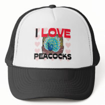 I Love Peacocks hats