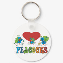 I Love Peacocks keychains