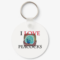 I Love Peacocks keychains