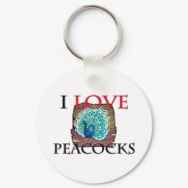I Love Peacocks keychains