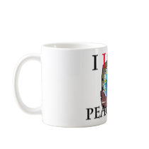 I Love Peacocks mugs