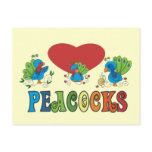I Love Peacocks postcards