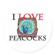 I Love Peacocks stickers by tshirtshirts I Love Peacocks stickers