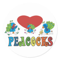 I Love Peacocks stickers by Peacock_Cards I Love Peacocks stickers