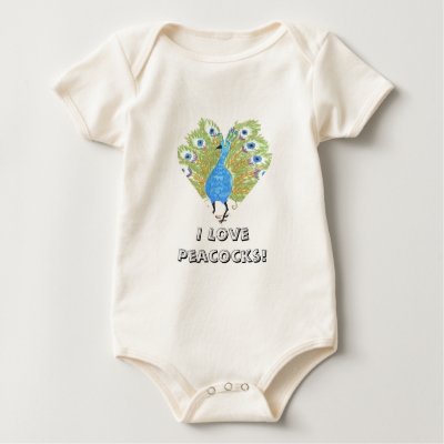 I Love Peacocks! T-shirt by eelkat