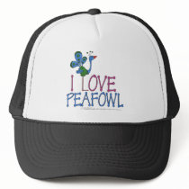 I Love Peafowl hats