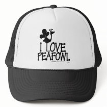 I Love Peafowl silhouette hats