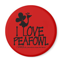 I Love Peafowl silhouette magnets