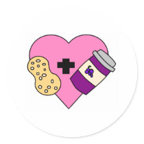 I love Peanut Butter and Jelly Round Stickers
