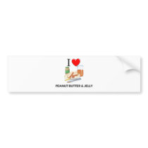 I Love Peanut Butter & Jelly bumper stickers